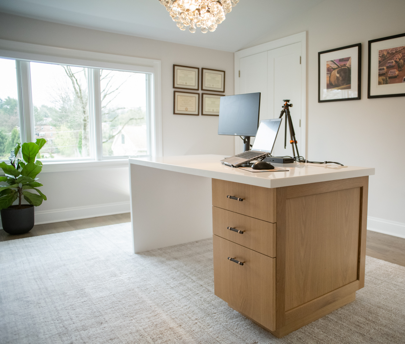 Waterfall White Oak Desk
